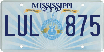 MS license plate LUL875