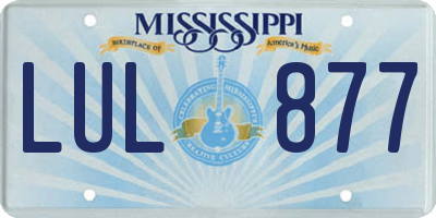 MS license plate LUL877
