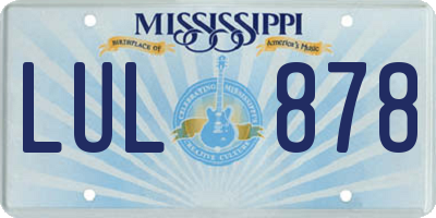 MS license plate LUL878