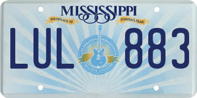 MS license plate LUL883
