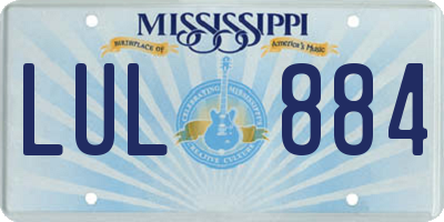 MS license plate LUL884