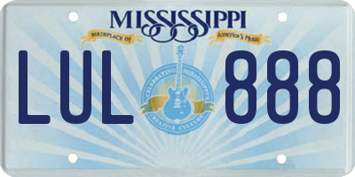 MS license plate LUL888