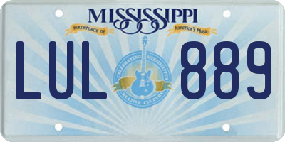 MS license plate LUL889