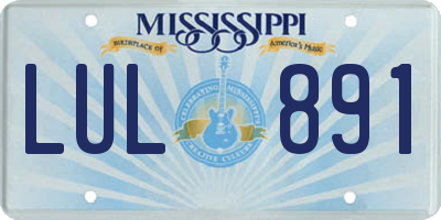 MS license plate LUL891
