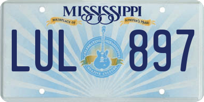 MS license plate LUL897