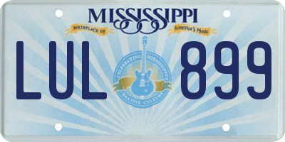 MS license plate LUL899