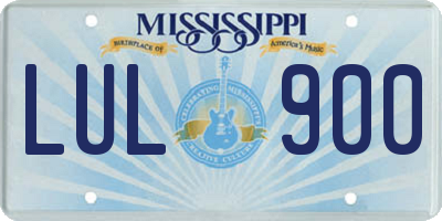 MS license plate LUL900