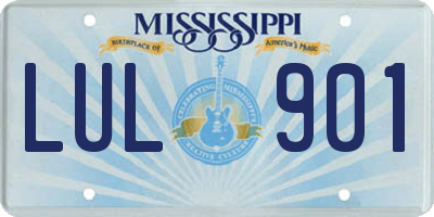 MS license plate LUL901