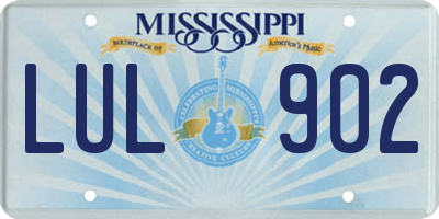 MS license plate LUL902