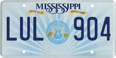 MS license plate LUL904