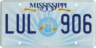 MS license plate LUL906