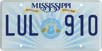 MS license plate LUL910