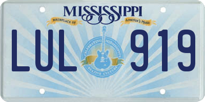 MS license plate LUL919