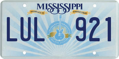 MS license plate LUL921