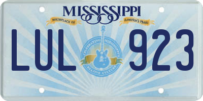 MS license plate LUL923
