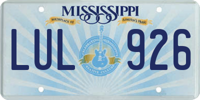 MS license plate LUL926