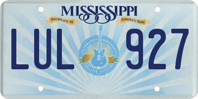 MS license plate LUL927