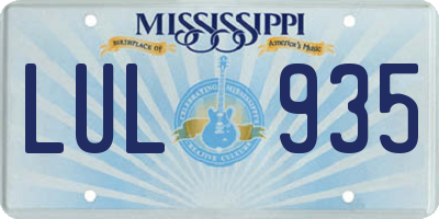 MS license plate LUL935