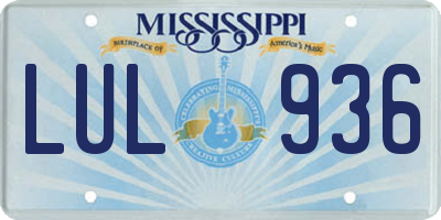 MS license plate LUL936