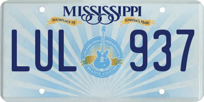 MS license plate LUL937
