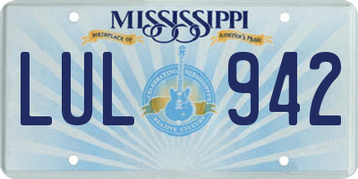 MS license plate LUL942