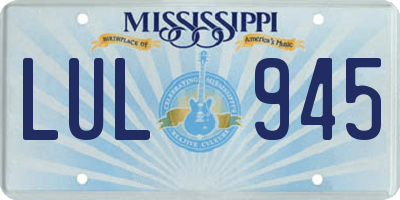 MS license plate LUL945