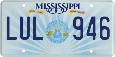 MS license plate LUL946