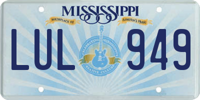 MS license plate LUL949
