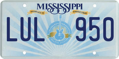 MS license plate LUL950