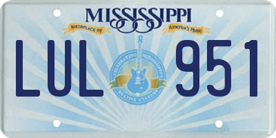 MS license plate LUL951