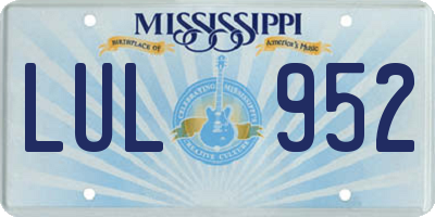 MS license plate LUL952