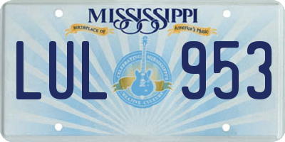 MS license plate LUL953