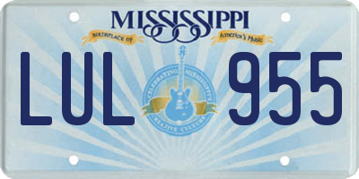 MS license plate LUL955