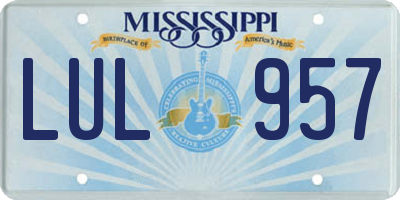 MS license plate LUL957