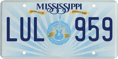 MS license plate LUL959