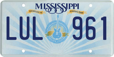 MS license plate LUL961