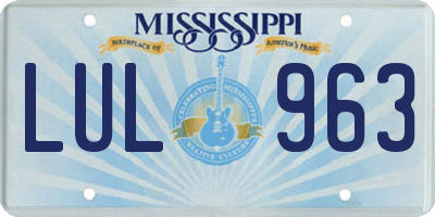 MS license plate LUL963