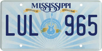 MS license plate LUL965