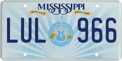 MS license plate LUL966
