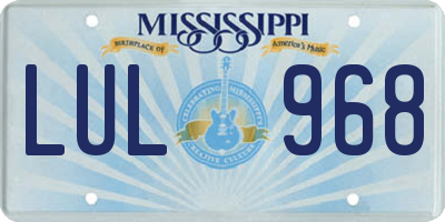 MS license plate LUL968
