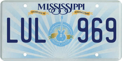 MS license plate LUL969