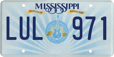 MS license plate LUL971
