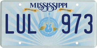 MS license plate LUL973