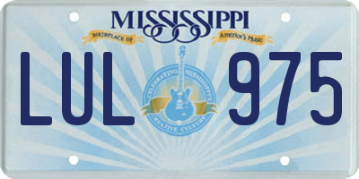 MS license plate LUL975