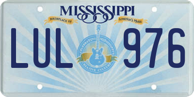 MS license plate LUL976