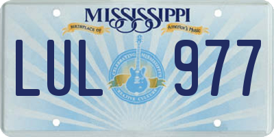 MS license plate LUL977