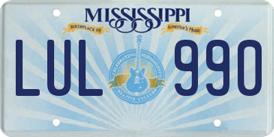 MS license plate LUL990