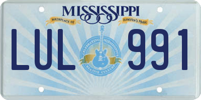 MS license plate LUL991