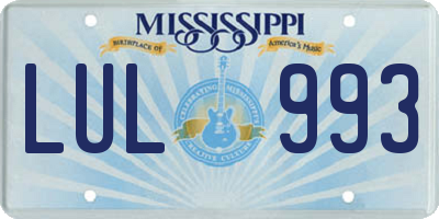 MS license plate LUL993
