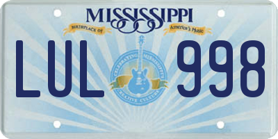MS license plate LUL998